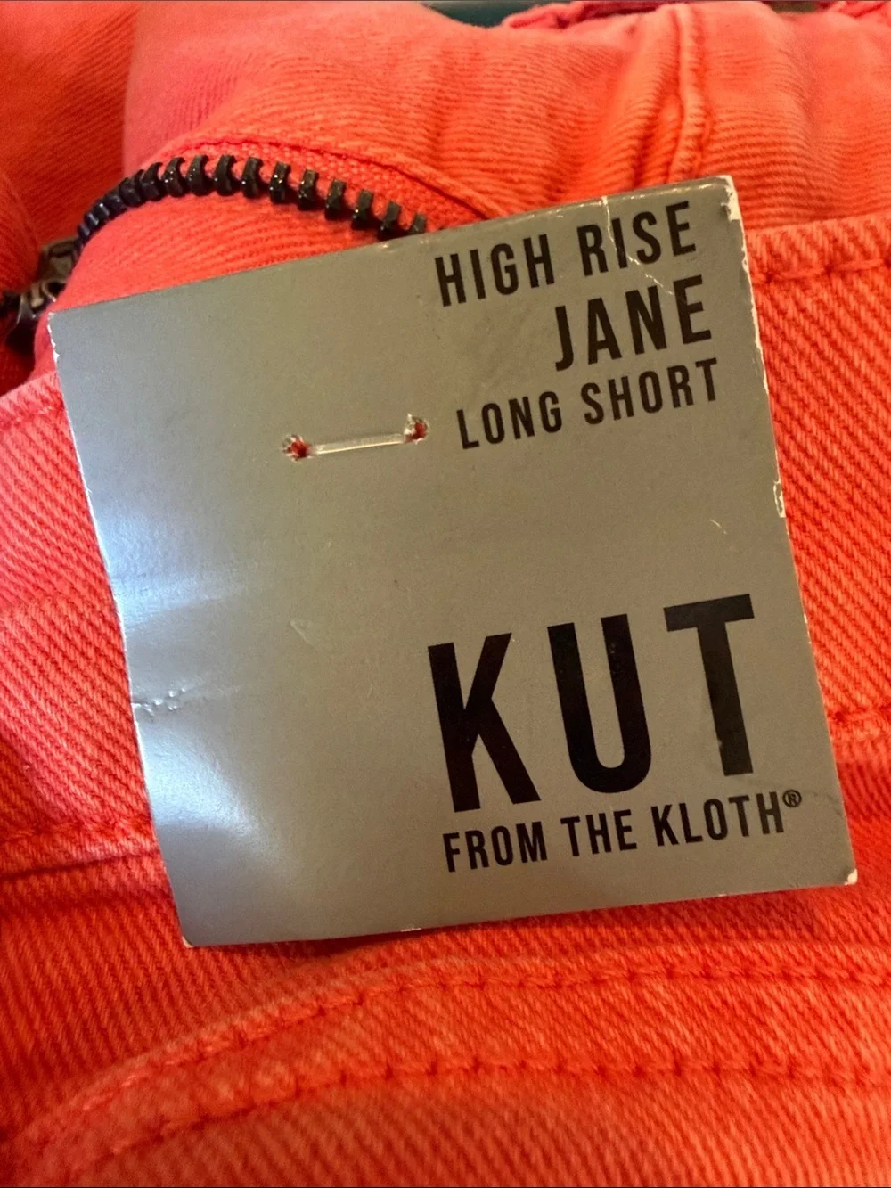 Kut From the Kloth Women's Jane High Rise Long Short Tangerine Color Size 4 NWT